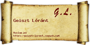 Geiszt Lóránt névjegykártya
