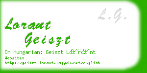 lorant geiszt business card